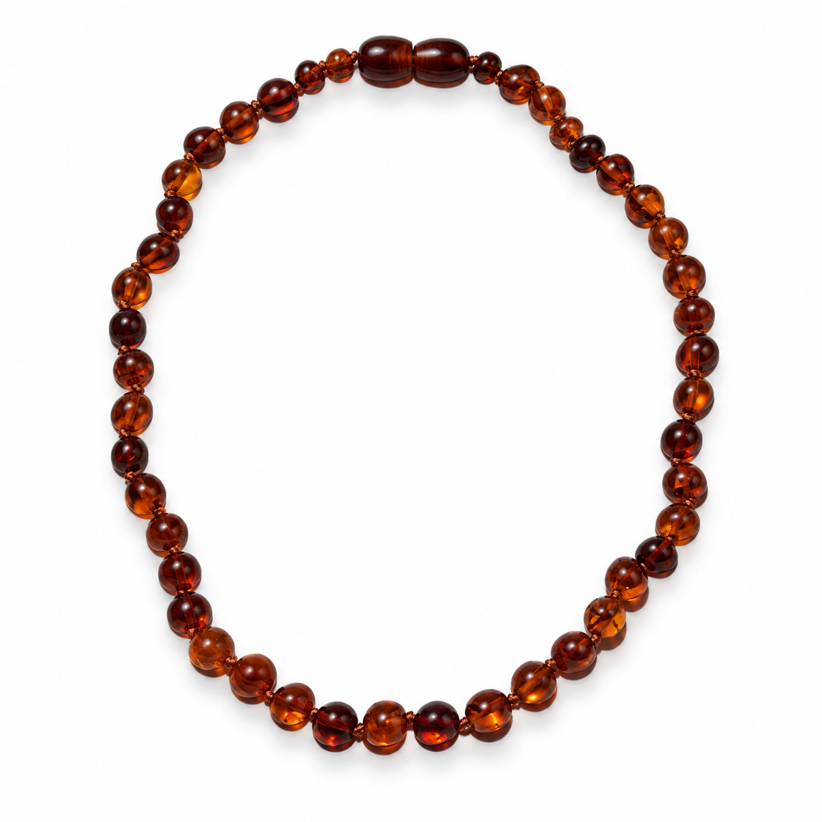 Collar Ambar Bebe 32cm - Cognac Oscuro