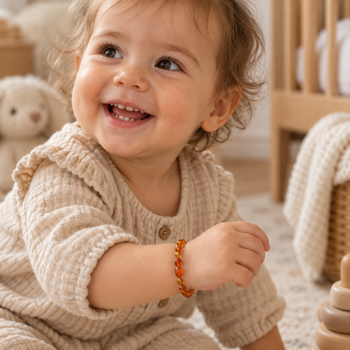 Pulsera Ambar Bebe 14cm - Cognac