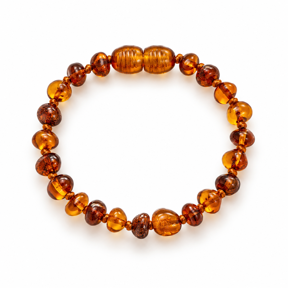 Pulsera Ambar Bebe 14cm - Cognac Oscuro