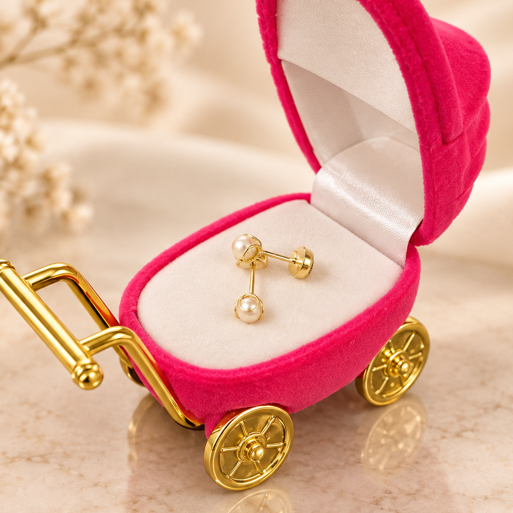 Canastita perla de cultivo Bebe 18k - Tic oro